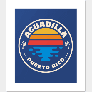 Retro Aguadilla Puerto Rico Vintage Beach Surf Emblem Posters and Art